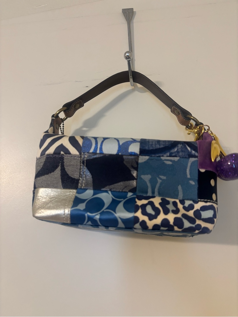 Coach Patchwork Mini Shoulder Bag in Blue and Purple - Picture 6 of 9